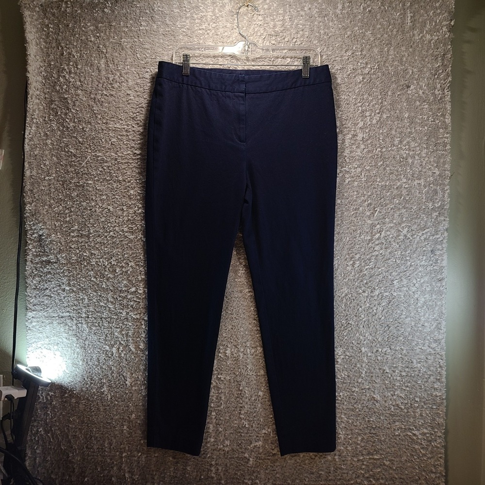 J. Mclaughlin Navy Skinny Tapered‎ Ankle Pants Trousers Blue Cotton Preppy 12
